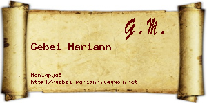 Gebei Mariann névjegykártya