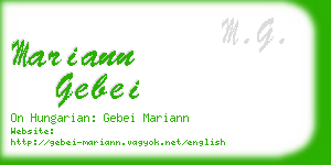 mariann gebei business card